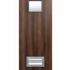 Laminated Wood Grain Door with viewing glass and vent